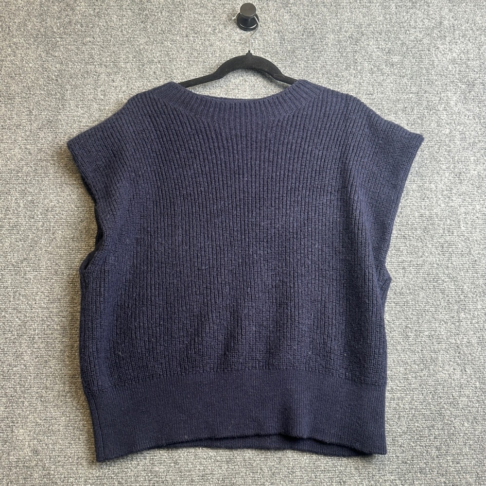 Babaton Aritzia Hazlit Merino Wool Sleeveless Knit Top Womens 2XL Blue Busuines